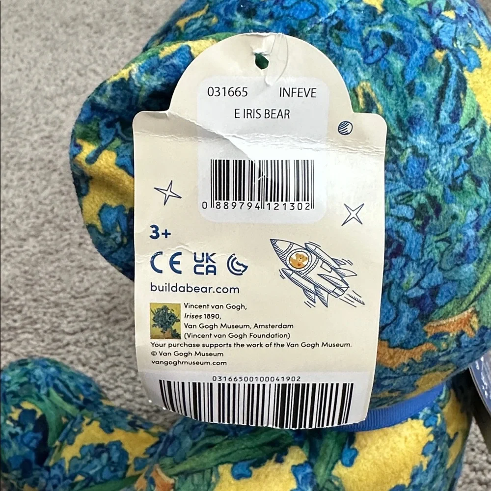 Build A Bear Van Gogh Museum Amsterdam Irises Bear Plush NWT - Picture 3 of 6